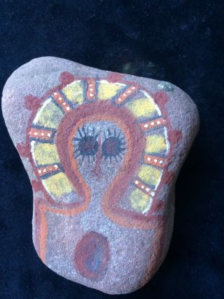 Wandjina Image Painted On Stone Artefact (aboriginal)