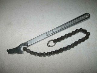 Vintage Craftsman 12 " Chain Wrench 55713,  Made In Usa,  4 " Capacity