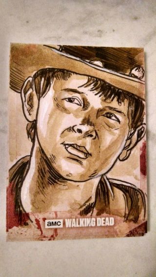Topps Walking Dead Sketch Art Card Carl Grimes 1/1