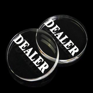 Transparent Dealer Button 58mm Diameter Cool Poker Game Fancy Acrylic Gift
