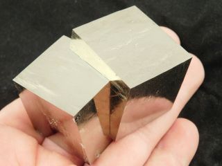 A Big And 100 Natural Aaa Pyrite Crystal Cube Twin From Spain 267gr