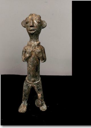 Old Tribal Bronze Dogon Maternity Figure - - Mali