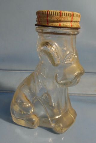 Vintage / Antique Glass Dog Candy Container W/ Lid