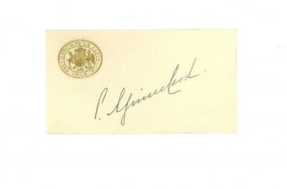 Pedro Aguirre Cerda Signed Card President Of Chile 1930s