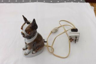 Vintage German Night Light Bulldog Style Art DÉco Porcelain 19cms High