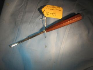S J Addis No 7 Straight Gouge 1/4 " Wood Carving Chisel Antique Vintage Tool