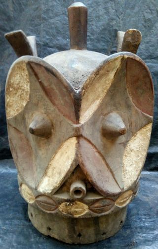 DRC Bembe Casque Mask From Fizi Congo Africa Wood Primitive Antique Congolese 2
