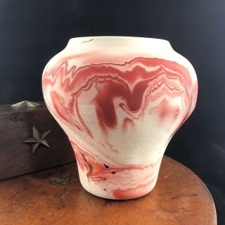 Vintage Nemadji Native American Pottery Vase 5.  5 " Red Usa