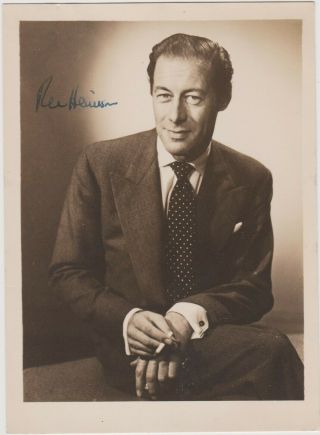 Rex Harrison (1908 - 1990) My Fair Lady,  Doctor Doolittle Ink Signed Vintage Pic