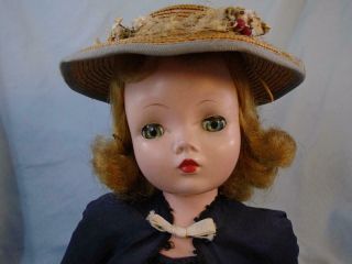 Vintage Madame Alexander Cissy Doll Hard Plastic 20 " Blue Taffetta Dress Blonde