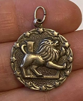 Vintage Bell Trading Sterling Leo Zodiac Sign Medallion Charm Pendant 7/23 - 8/23