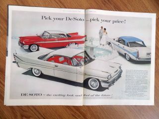 1958 Desoto Fireflite Sportsman Ad Shows 3 Models