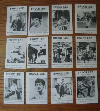 1972 Bruce Lee Fist Of Fury / Chinese Connection 12 Card Promo Set Blank Backs