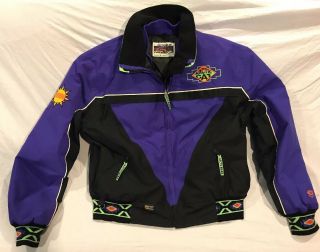 Vintage 90s Arctic Cat Jacket Coat Size Xl Neon Southwestern W/ Removable Lining