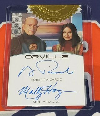 2019 The Orville Season One Robert Picardo & Molly Hagan Dual Autograph 6 Case