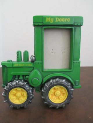 My John Deere Green Diesel Farm Tractor Shaped 2.  5 " X 3 " Photo Picture Frame