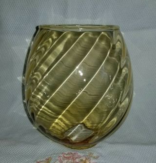 Vintage Amber Glass Chandelier Sconce Light Candle Globe Shade Chimney Ribbed