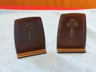 Vintage Roycroft Hammered Copper Bookends Small Arts & Crafts