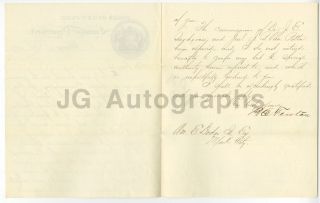 Reuben Fenton - Governor Of Ny - Signed Letter (ls) To William E.  Dodge,  1867