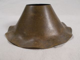 Vintage Brass Mission Style Candle/electric Chimney Light Shade C1900s