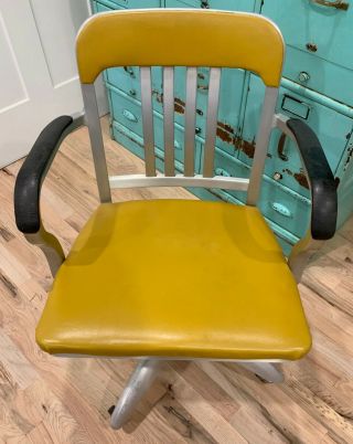 Fantastic Vintage Goodform Propeller Base Office Desk Chair Yellow