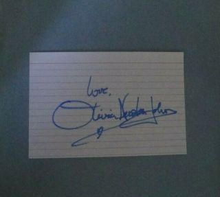 Grease Actress / Singer Olivia Newton John Signed Index Card Autograph