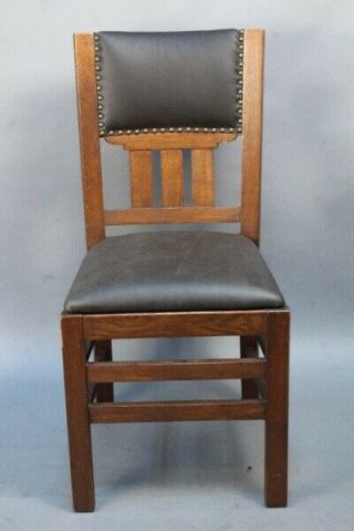 Antique Set Of 6 Arts And Crafts Mission Oak Dining Room Chairs (11903) 3