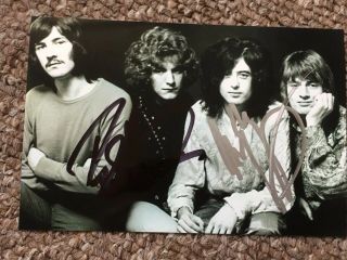 Robert Plant & Jimmy Page Hand Signed Autograph Photo Offers Welcome