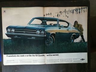 Vintage 1969 Chevrolet Chevy Chevelle Two Page Ad