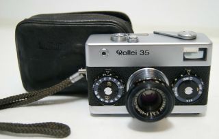 Rollei 35 Camera Made In Germany Zeiss Tessar 40mm Lens Vintage 35mm Roll Film