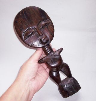 Antique/vintage Ashanti Lignum Vitae Wooden Fertility Doll Figure Hand Carved