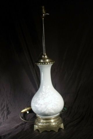 ANTIQUE FRENCH CELADON PATE SUR PATE PORCELAIN OIL LAMP electric table light 2
