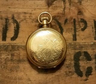 Vintage 1887 Illinois Watch Co.  14K Gold Filled Dueber Case 6s 7j Pocket Watch 3