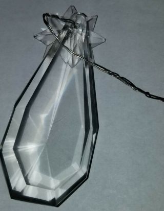 Large Antique Faceted Crystal Glass Prism with 8 Pointed Star on Top - 4 - 1/2 