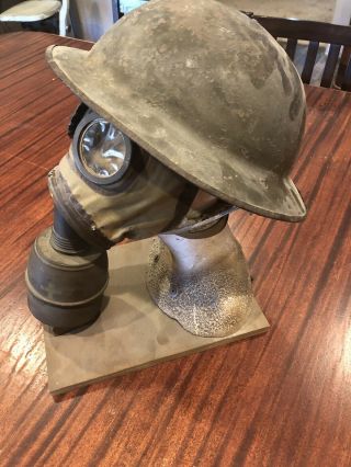 Ww1 British Northumberland Fusiliers Helmet 1935 Gas Mask