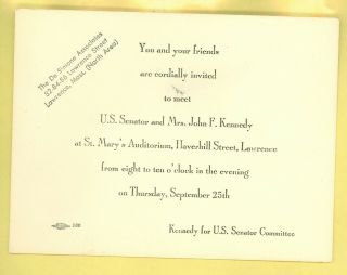 Vintage 1958 Massachusetts Us Senator John F.  Kennedy Jfk - Senate - 30 Card