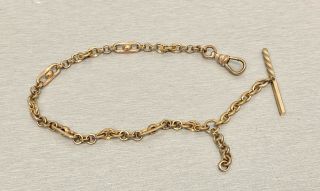 Old Antique Pocket Watch Chain - Yellow Gold Filled - 12 Inches Long