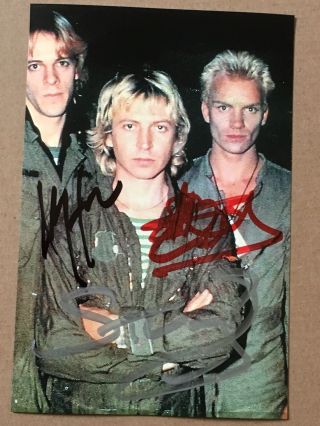 Sting And The Police Hand Signed Autograph Photo Offers Welcome