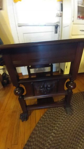 Antique Carved Victorian Gothic Library Table / Desk Early 1900 ' s 2
