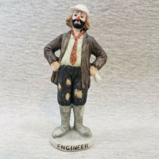 Vintage Emmett Kelly Jr.  Engineer Clown Hobo Figurine Ornament Flambro 4.  25 " Tall