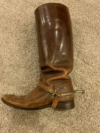 WW1 U.  S.  Army Cavalry Officer ' s Boot Spurs Complete & Boots 3