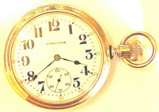 Hard To Find 1914 Hamilton Grade 993 Hunter Movement Pocket Watch 21j,  16s