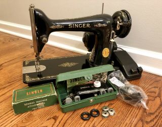 See Video Vintage 1950s Singer 66 - 16 Sewing Machine & Model 16