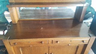 Antique Arts & Crafts / Mission Style Quarter Sawn Oak Sideboard Buffet 3