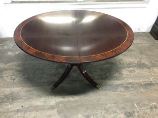 Henkel Harris Mahogany Single Pedestal Dining Table W/ 1 Leaf 2