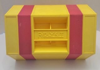 Vintage Yellow Rolykit Roll - Up Plastic Storage Holder Sewing Crafts Fishing Tool
