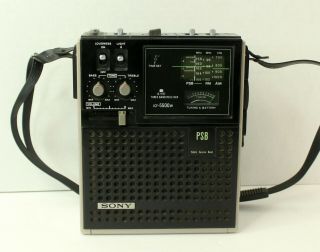 Vintage Sony Icf - 5500w Psb Am/fm Radio Serviced,  No Power Adapter