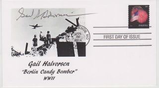 Signed Captain Gail Halvorson Fdc Autographed First Day Cove Berlin Candy Bomber