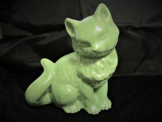 Vintage Ceramic Green Cat Planter