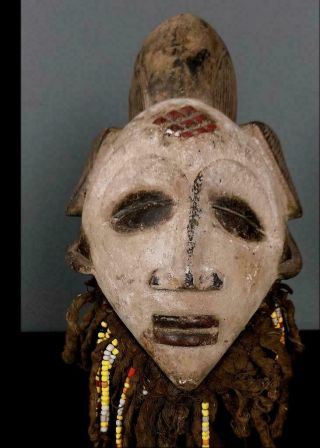 Outstanding Tribal Punu Maiden Spirit Mask - - Gabon Fesgb@30